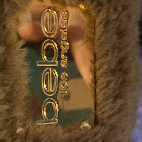 bebe Tan Faux Fur Tote with Gold Handles. Normal Wear On Handles. Rare Bag - Picture 2 of 9